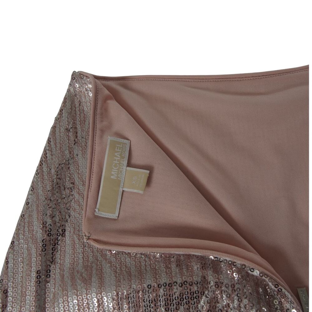 Michael Kors Blush Sequin Midi Skirt XS Party Holiday Going Out EUC - Picture 3 of 16